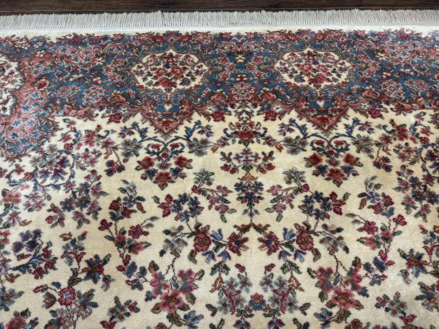 USED Karastan Rug 8.8 x 12 Ivory Kirman #788, Original 700 Series, Wool Karastan Carpet, Karastan Area Rug, Vintage Karastan, Living Room Rug