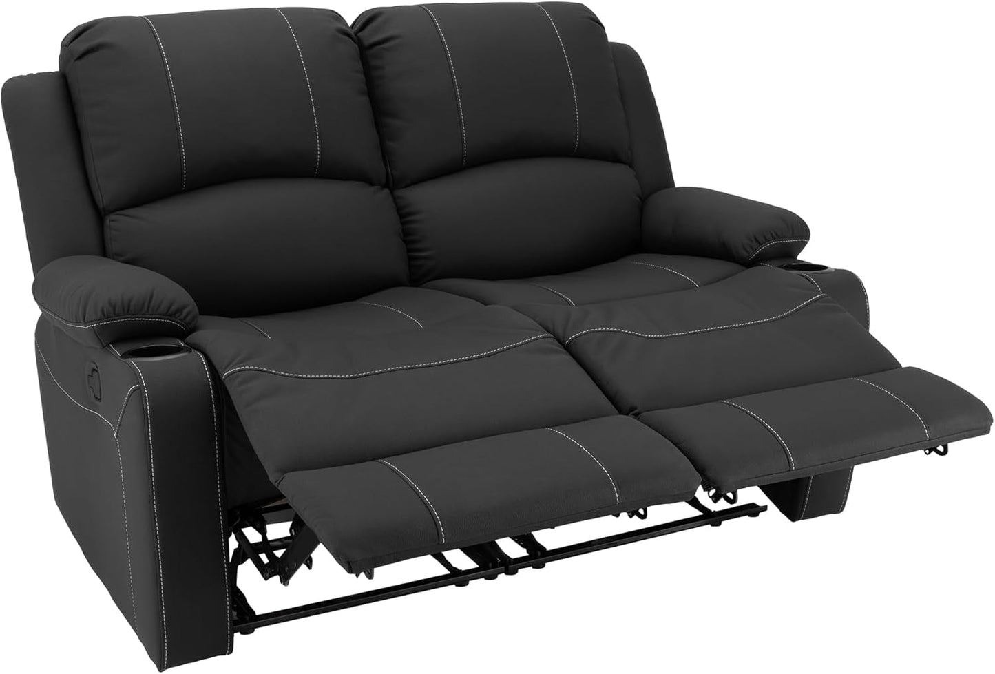 NEW 58 Inch Wall Hugger RV Theater Seats Double Recliner Black