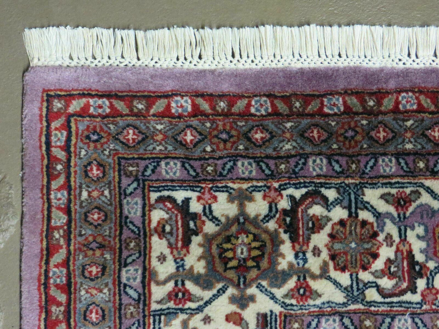 USED 8' X 10' Vintage Fine Handmade India Wool Rug Hand Knotted Carpet Detailed Nice