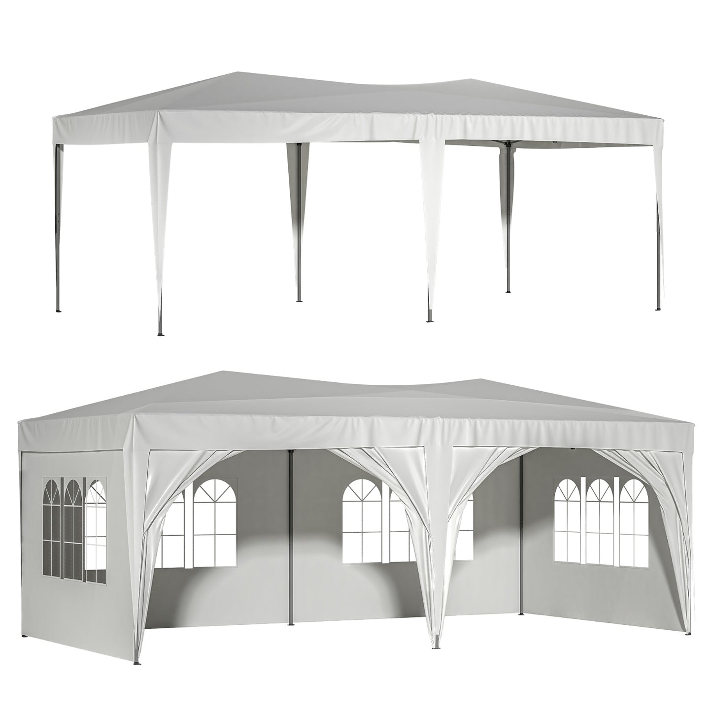 NEW 10'X20' EZ Pop Up Canopy Tent With 6 Sidewalls  Carry Bag
