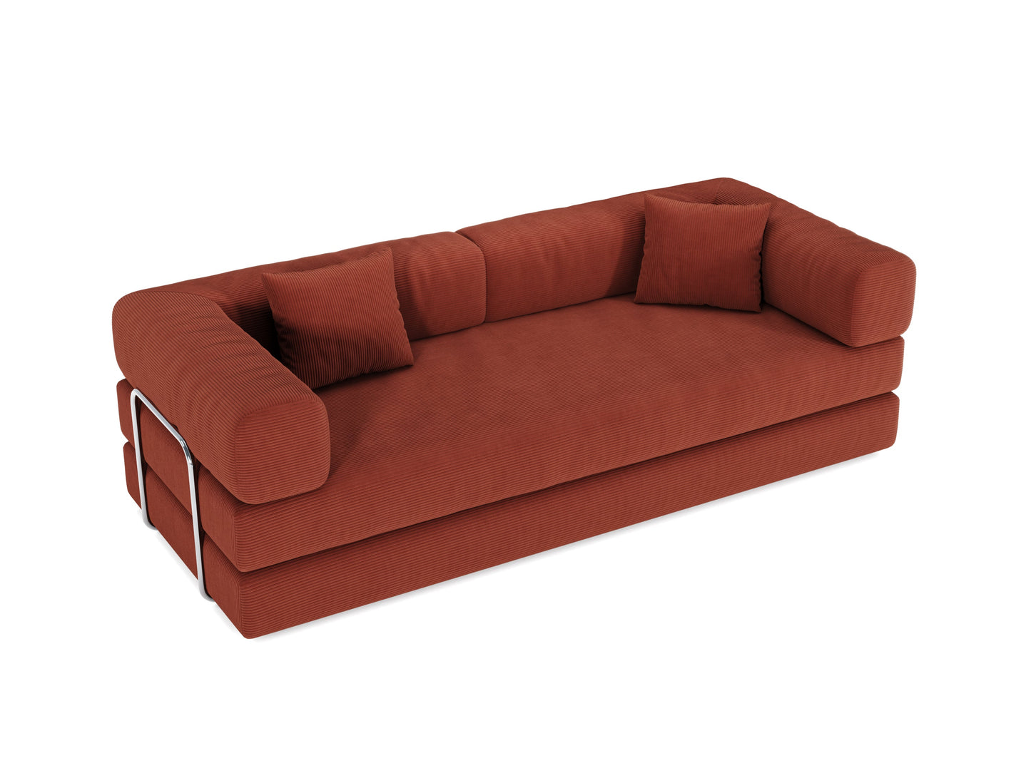 NEW 78.8inch Modular Sectional Convertible Pudding Block Compression Sofa Couch Bed