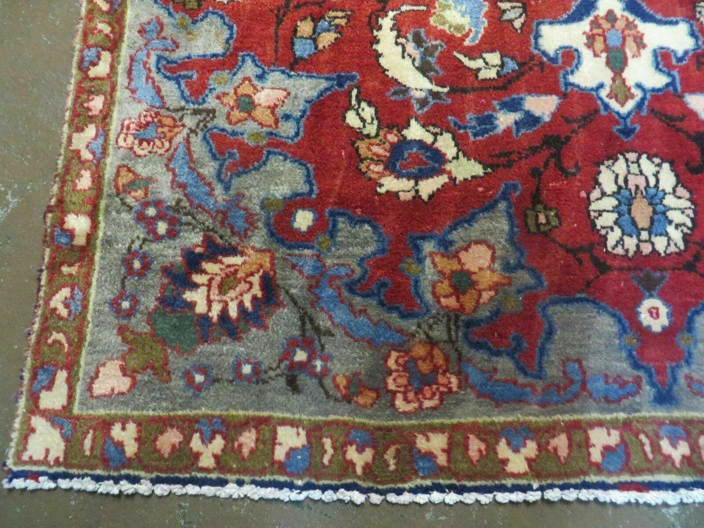 USED 4' X 6' Antique Handmade India Floral Oriental Wool Rug Vegetable Dyes #120