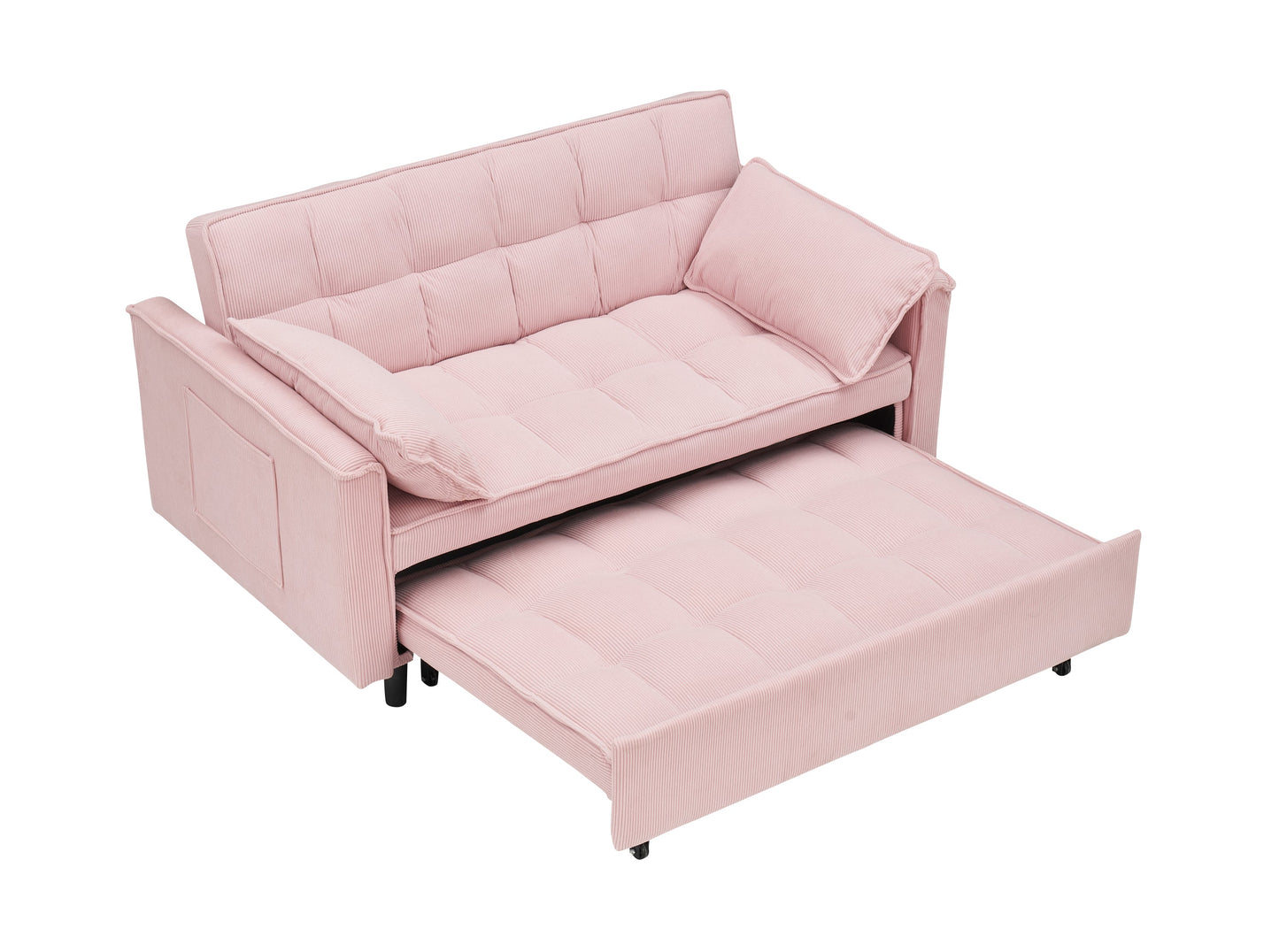 NEW Adult Pink Modern Folding Sofa Single Bed Recliner with Adjustable Back