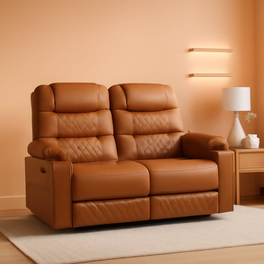 NEW 56.3 Inch Power Loveseat Recliner With Heat And Vibration