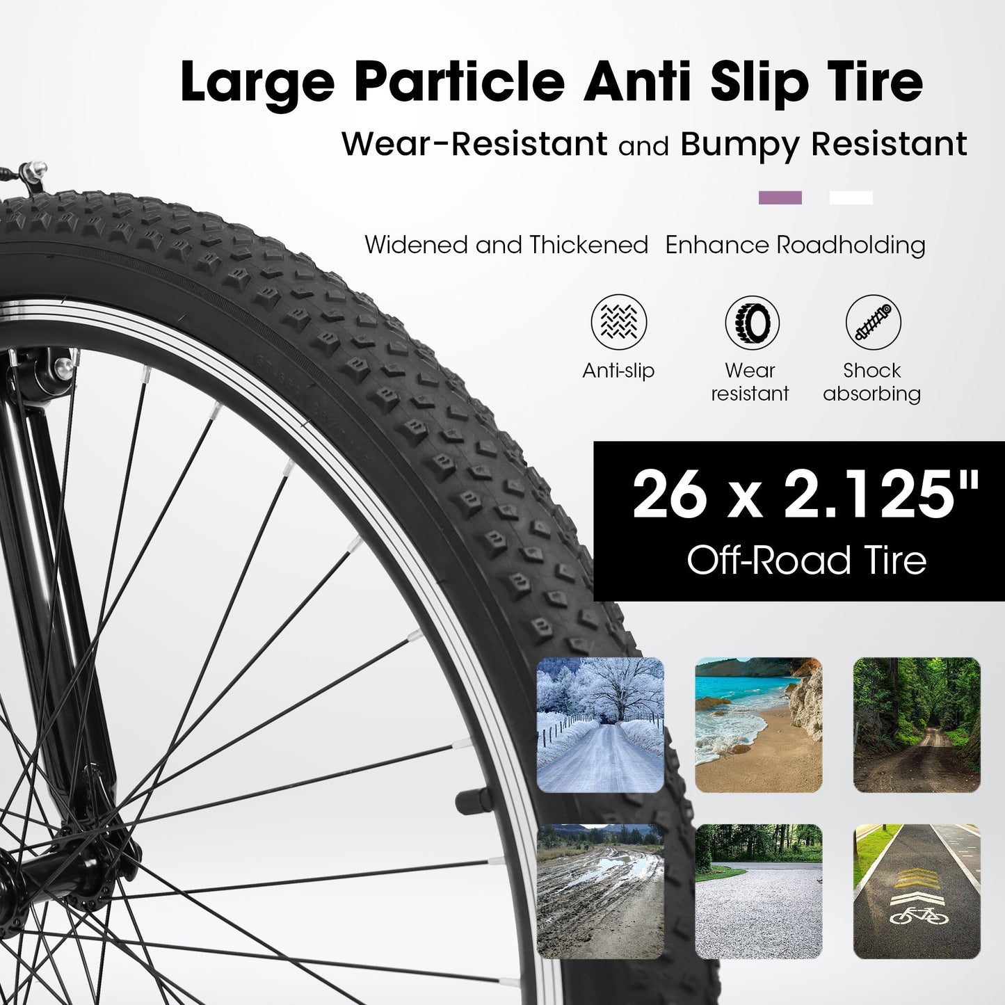 NEW A26208 Ecarpat 26  Inch Mountain Bike, 21-Speed V-Brake, Front Suspension,  Carbon Steel Frame Mountain Bike For  Teenagers Girls Women Bicycles