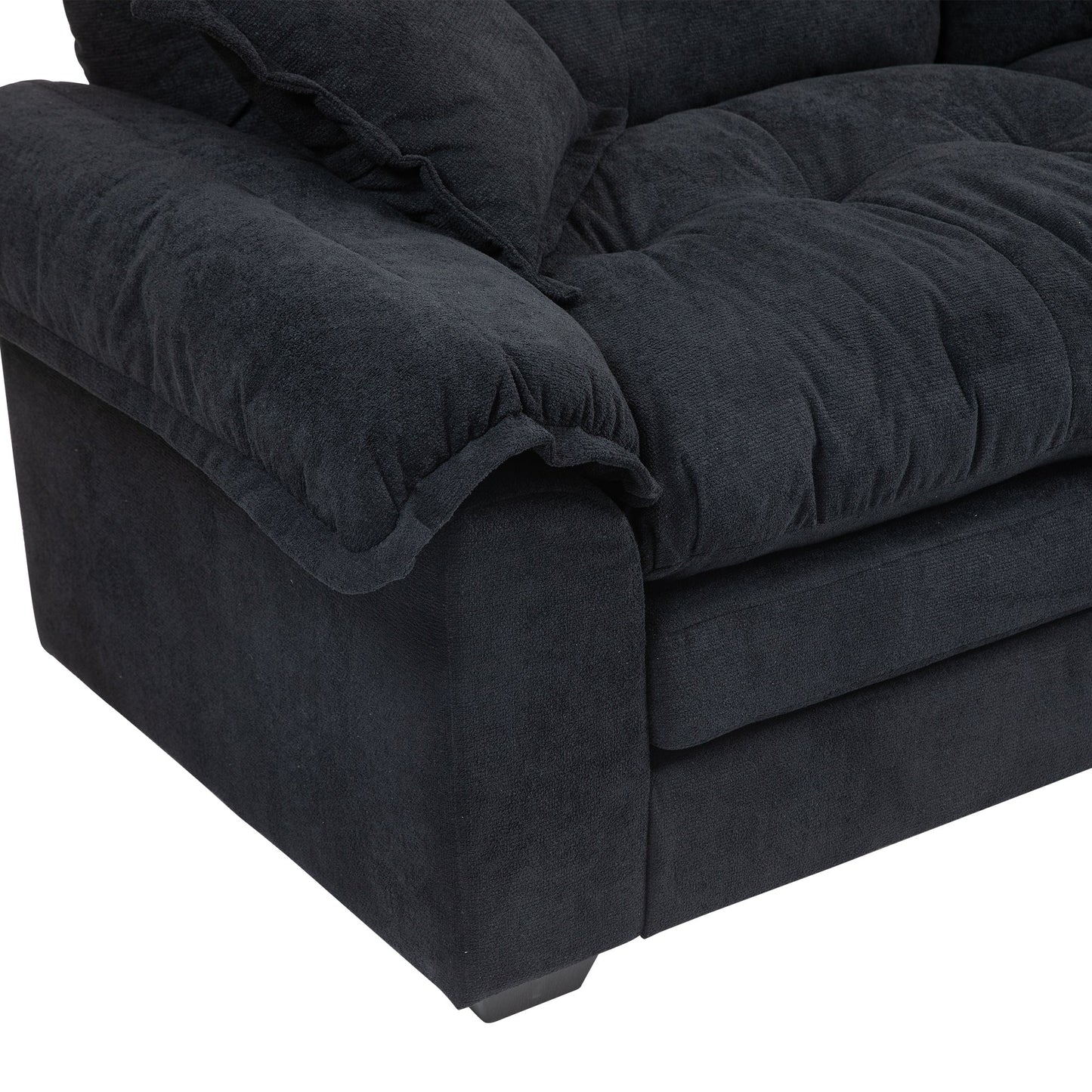 NEW 84' Chenille Small Sofa Loveseat Deep Seat Sofa Couch with 2 Throw Pillows & Memory Foam