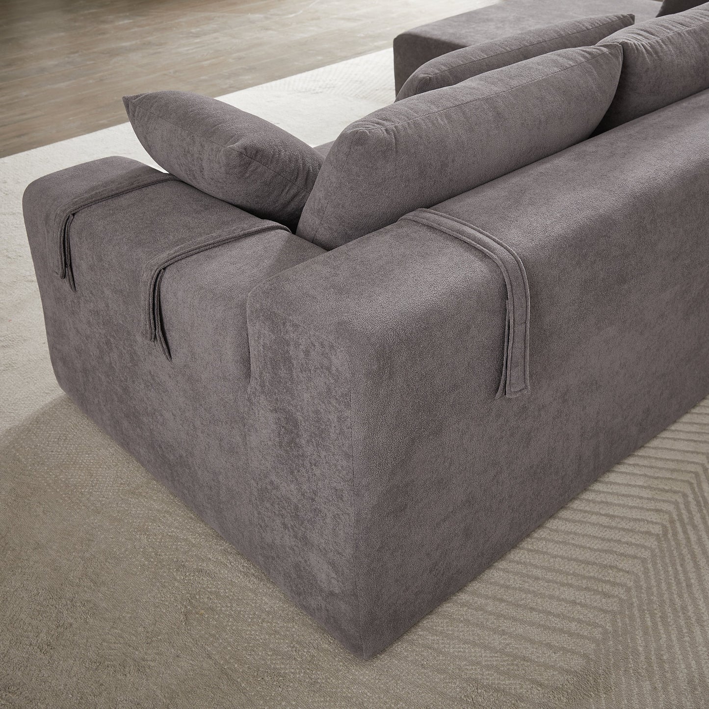 NEW Modern Chenille Upholstered Sectional Sofa Couch Set,Modular 108' L Shaped Sectional Living Room Sofa Set With 6 Pillows,Free Combination Sofa Couch for Living Room,Bedroom(Left Chaise)W834P240001