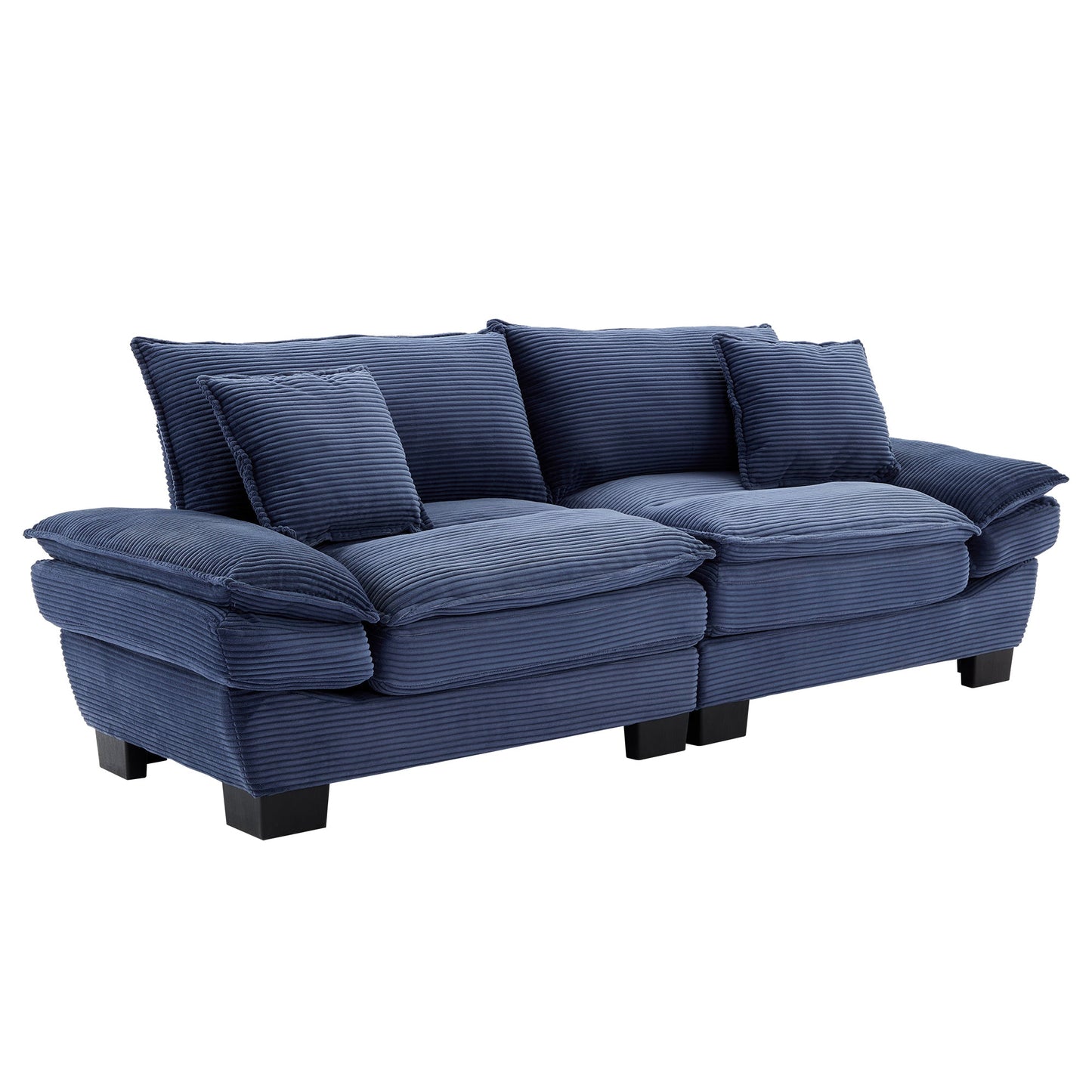 NEW Corduroy Sofa Sleeper Couch Loveseat Sofa with Pillows Comfy Upholstered Deep Seat Sofa for Bedroom,Living Room,Apartment,Office,Dorm-Blue Corduroy