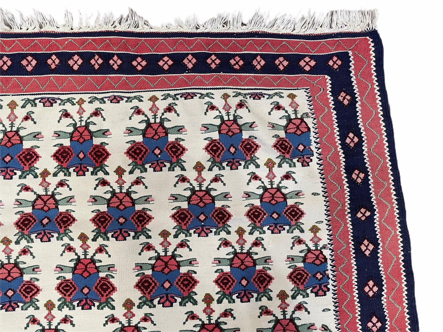 USED 3x5 Vintage Kurdish Senneh Kilim Rug 3 x 5 Heirloom Rug Flatweave Antique Rug Playroom Rug Collectible Rug Beige Kilim