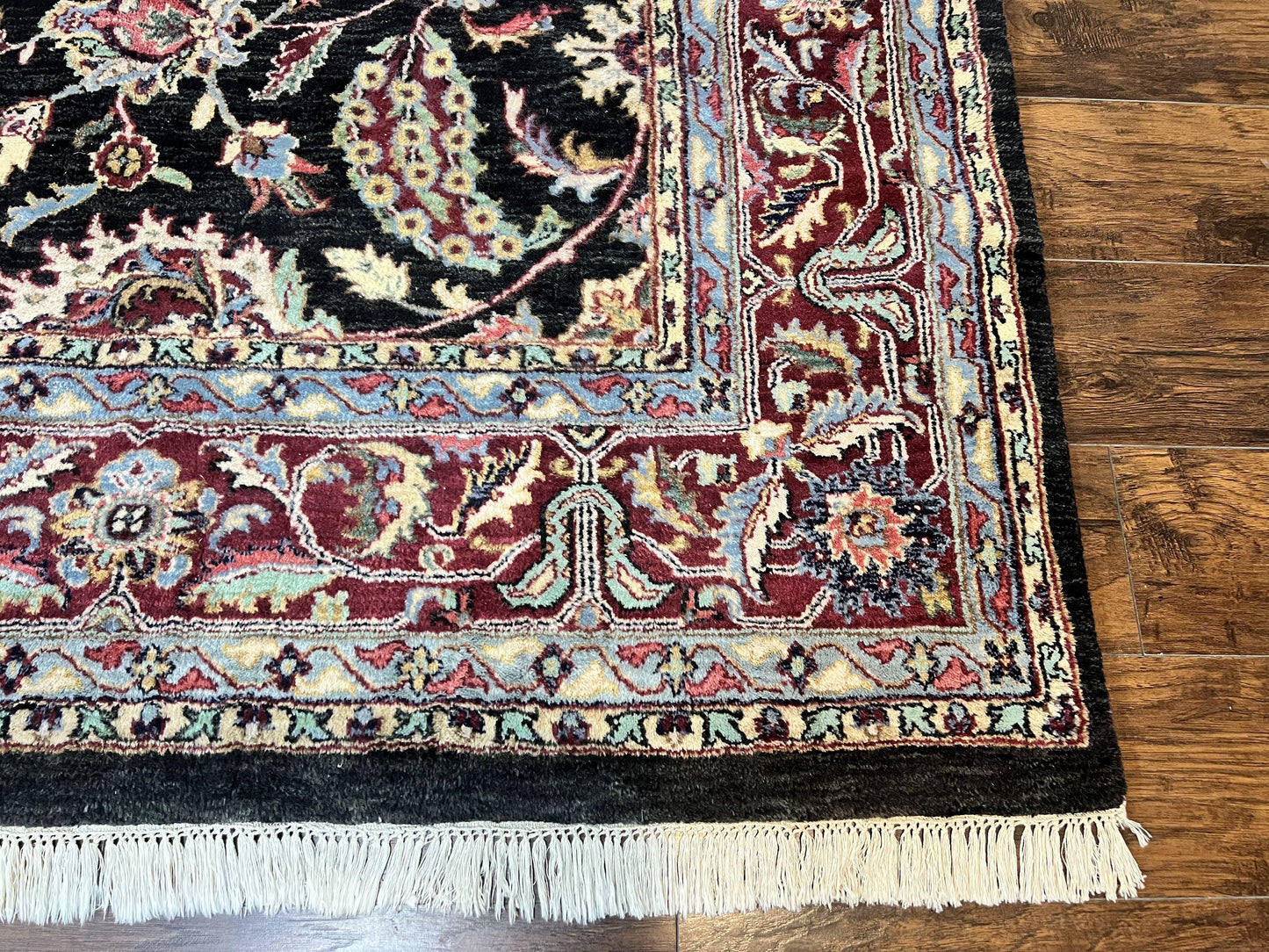 USED Indo Persian Rug 8x10, Nourison Carpet, Floral, Hand Knotted Vintage Wool Rug