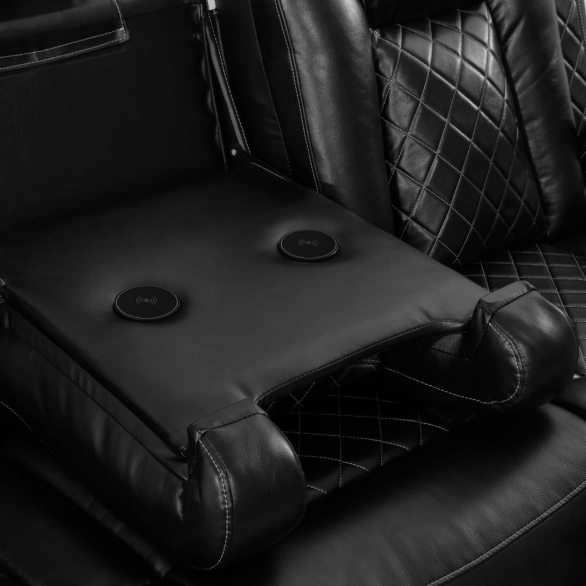 NEW Electric Power Recliner Sofa Black With USB Charging Ports