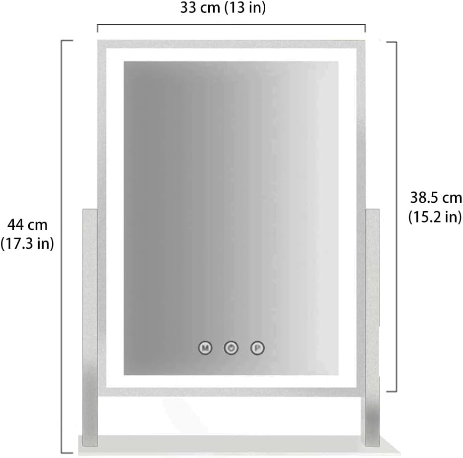 NEW 17In White Lighted Makeup Mirror 3 Color Lighting Modes And 5X Magnification