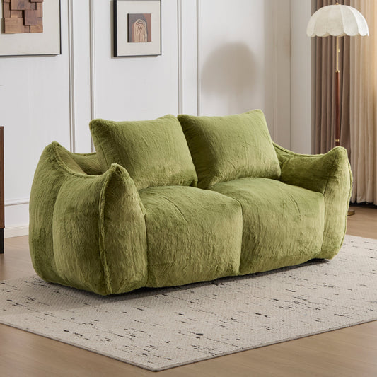 NEW Adult Green Giant Bean Bag Sofa Couch for Adults, Ultra Soft Fluffy Loveseat Bean Bag Sofa Oversized Lounge Cozy Reading Chair with Pillows