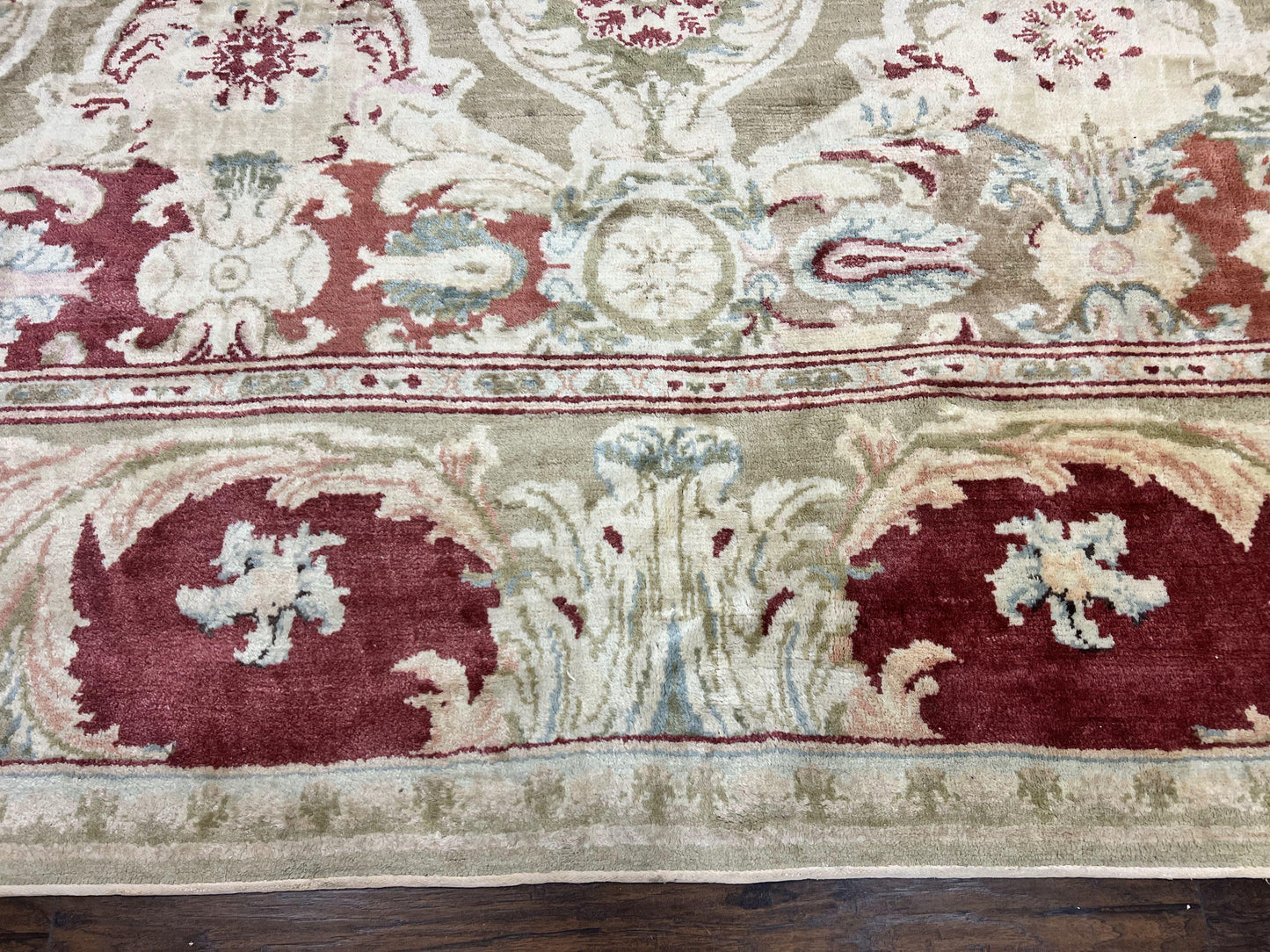 USED Large Egyptian Oushak Rug 12x21, Wool Handmade Vintage Carpet, Allover Pattern, Oversized 12 x 21 ft Traditional Rug