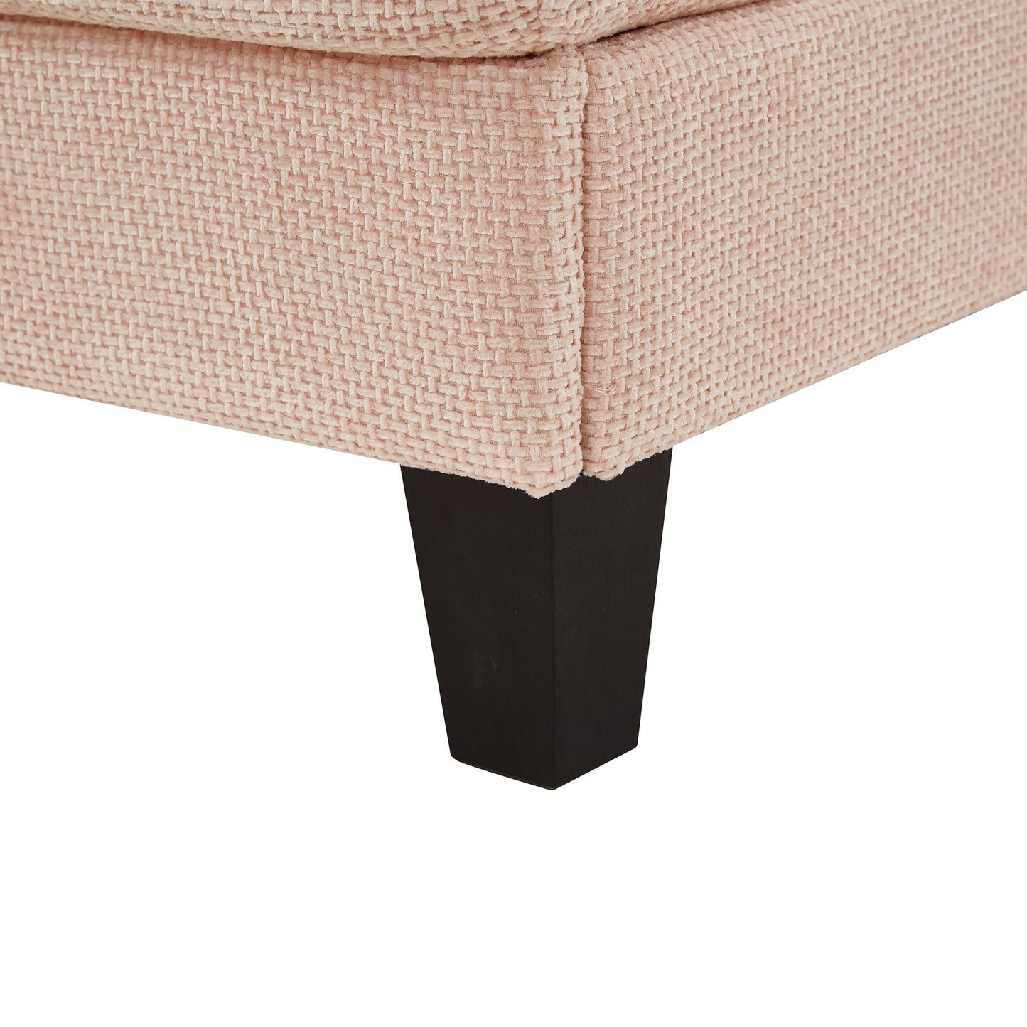 NEW Modern Pink Chenille Upholstered 57.1’ Chaise Lounge Sofa Bed with Adjustable Backrest and LED Light Strip