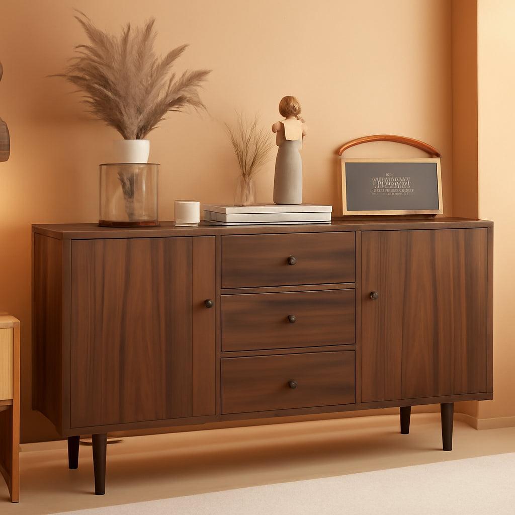 NEW Rustic Brown Sideboard Buffet Cabinet With Three Drawers