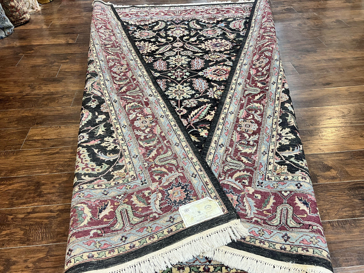 USED Indo Persian Rug 8x10, Nourison Carpet, Floral, Hand Knotted Vintage Wool Rug