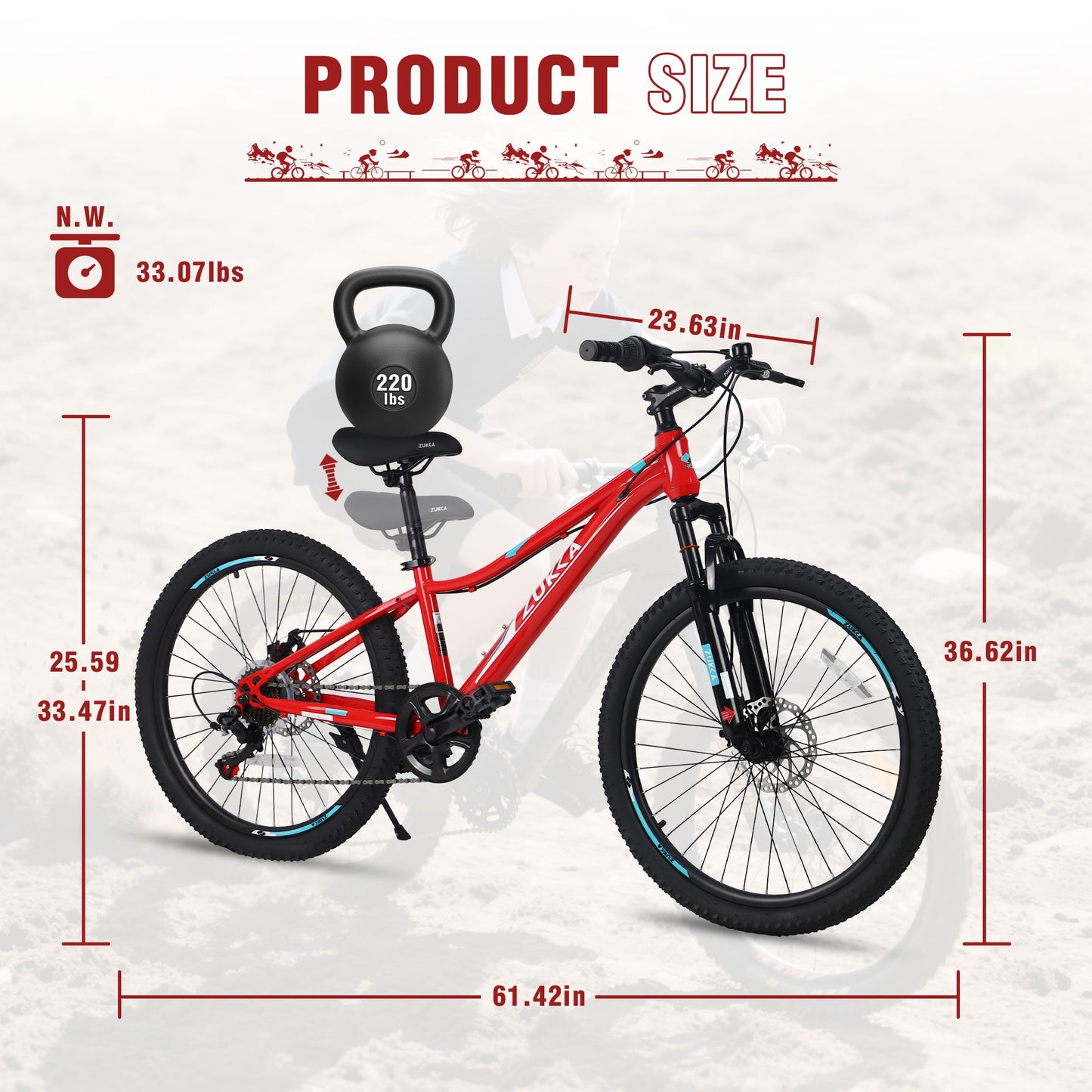 NEW Mountain Bike for Girls and Boys Mountain 24 inch shimano 6-Speed bike