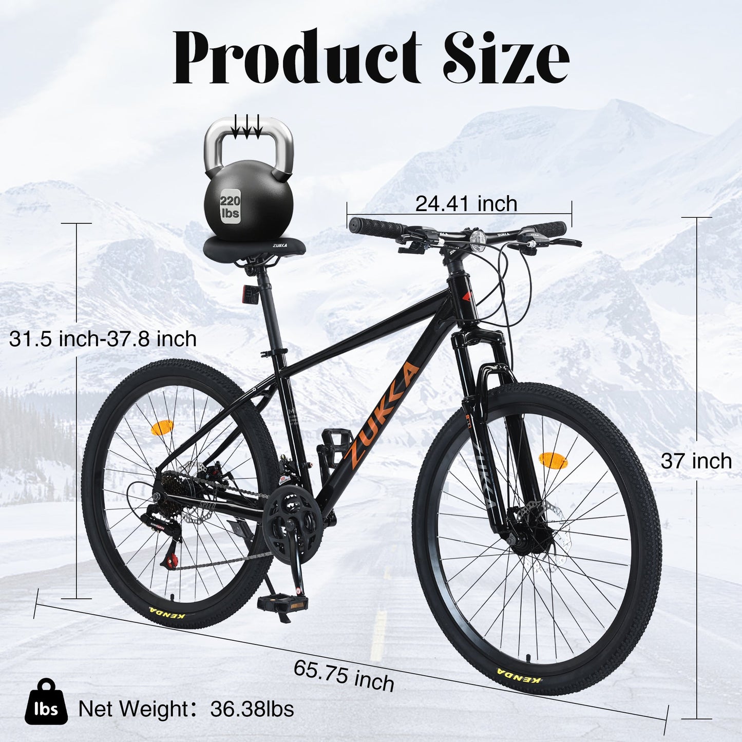 NEW Mountain Bike for Men and Women 26 inch 24 Speed Suspension Fork KENDA Tires