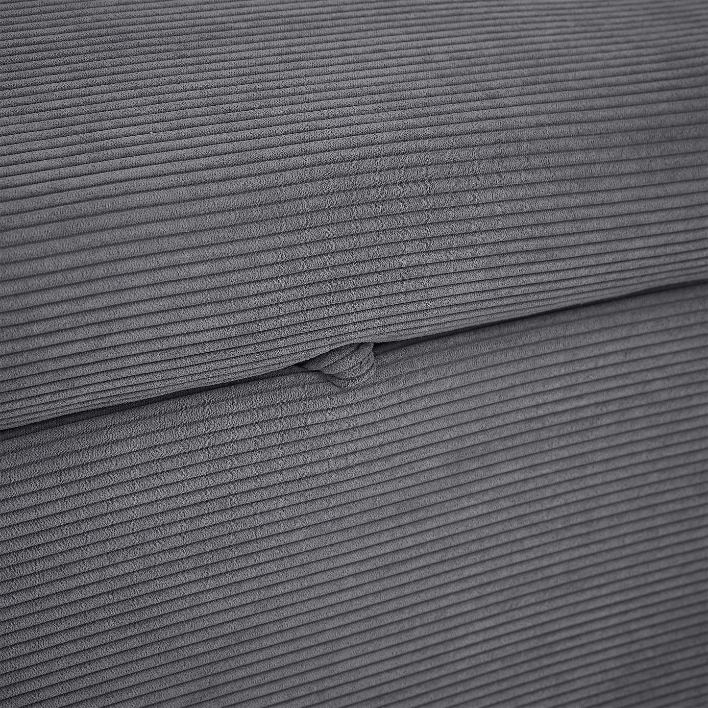 NEW 54.5’ Dark Grey Corduroy Modern Convertible Pull-out Sofa Bed