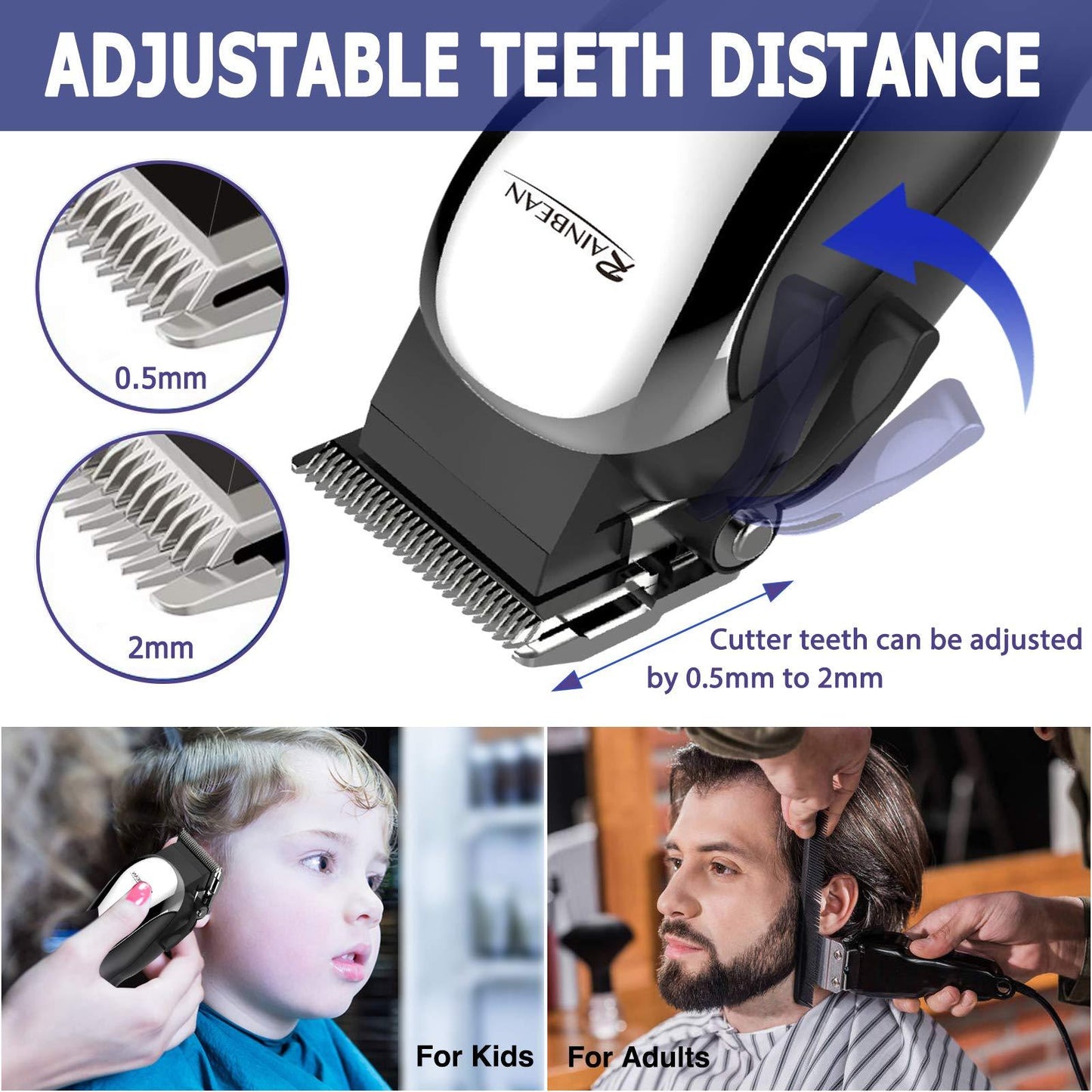 NEW Professional Hair Clippers, Corded Hair Clippers for Men Kids Strong Motor Barber Salon Complete Hair Beard Clipping and Trimming Kit