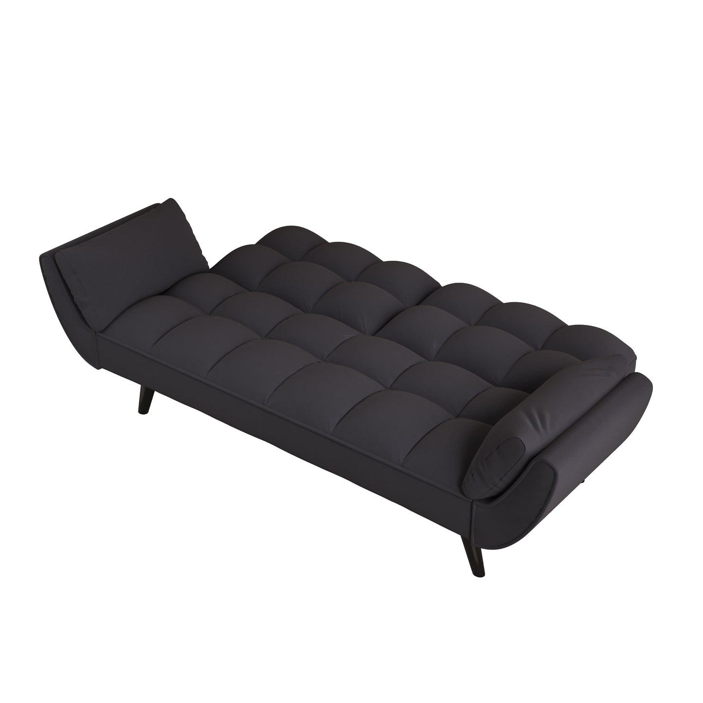 NEW 74 'Black Soft Sofa Couch with Throw Pillows