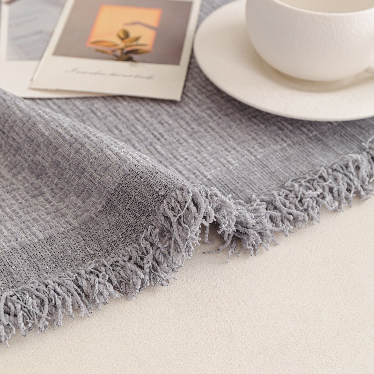 NEW Textured Woven Modern Sofa Cover, Natural Blend Decorative Couch Throw Blanket