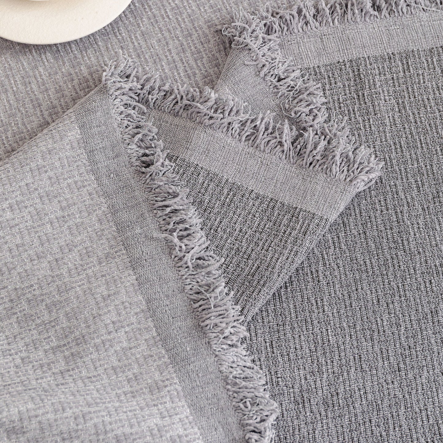 NEW Textured Woven Modern Sofa Cover, Natural Blend Decorative Couch Throw Blanket