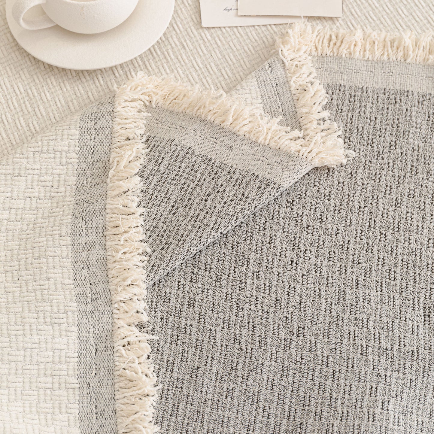 NEW Textured Woven Modern Sofa Cover, Natural Blend Decorative Couch Throw Blanket