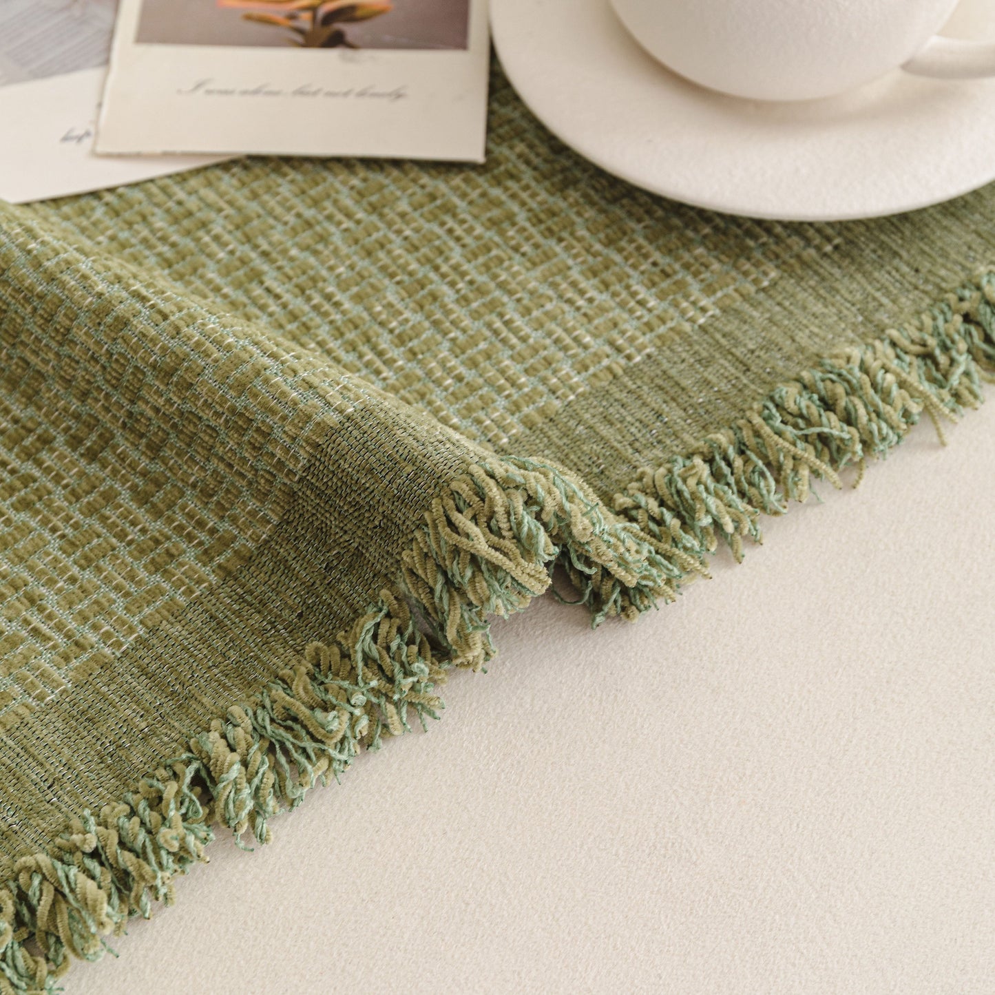 NEW Textured Woven Modern Sofa Cover, Natural Blend Decorative Couch Throw Blanket