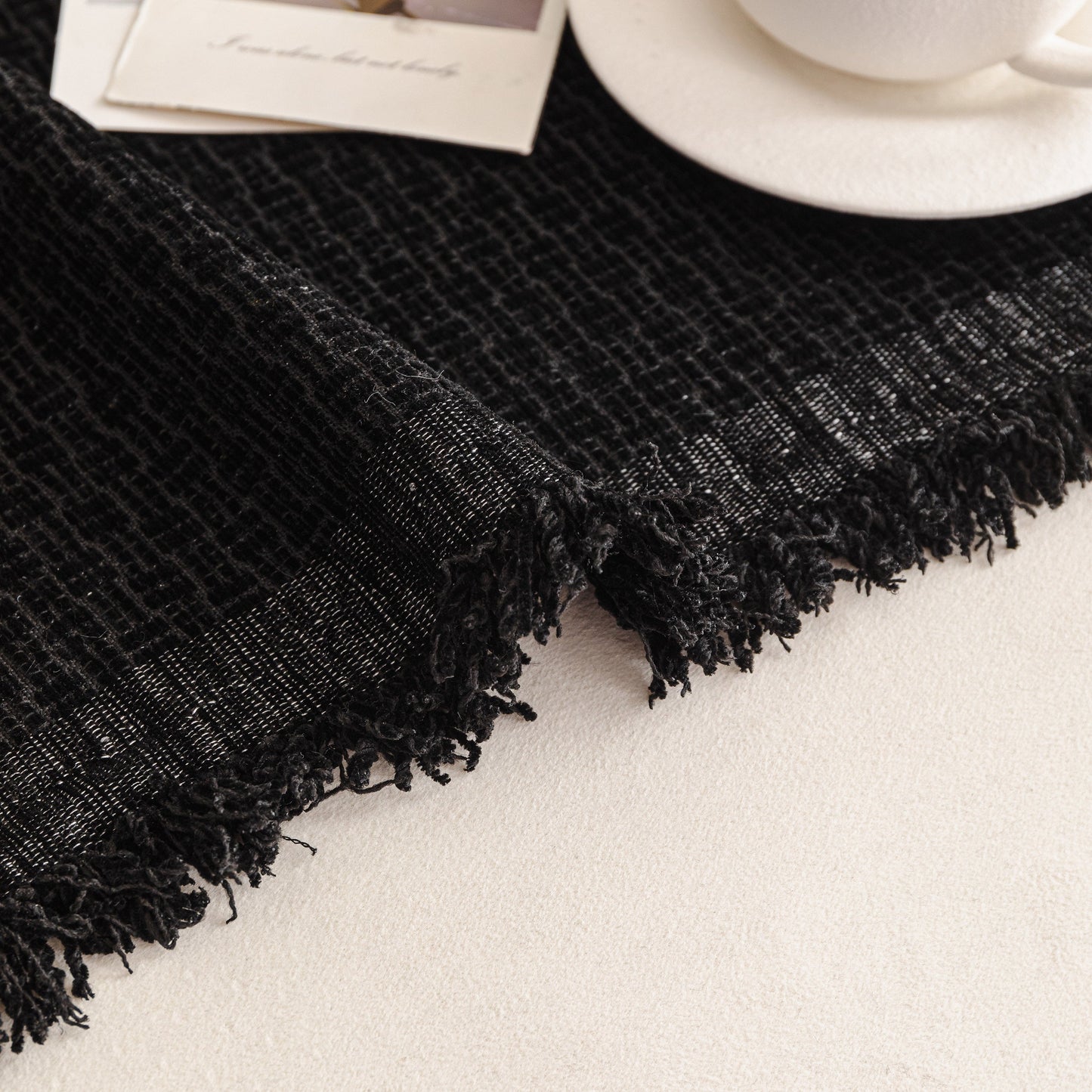 NEW Textured Woven Modern Sofa Cover, Natural Blend Decorative Couch Throw Blanket