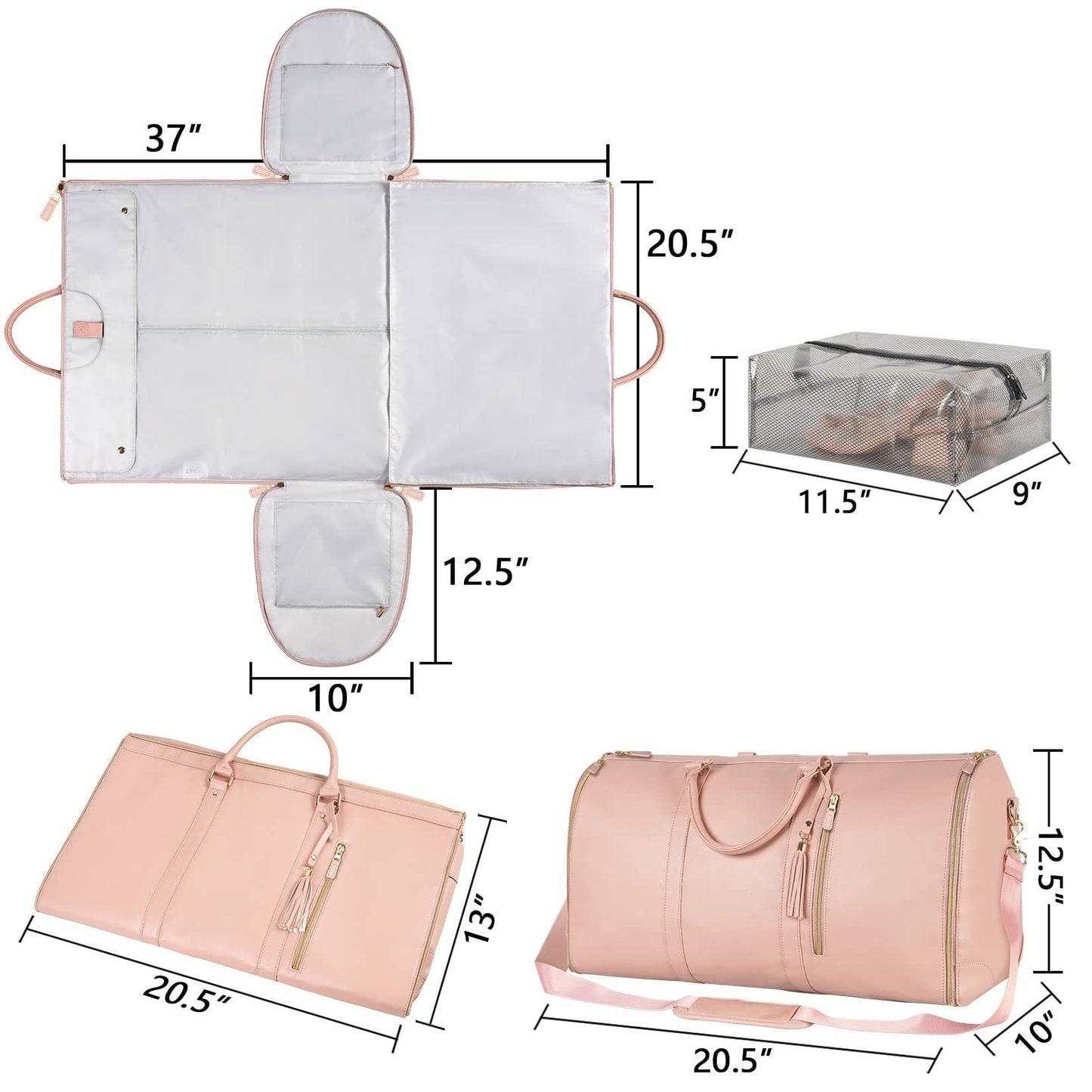 New Large Capacity Travel Duffle Bag Women's Handbag Folding Suit Bag Waterproof Clothes Totes