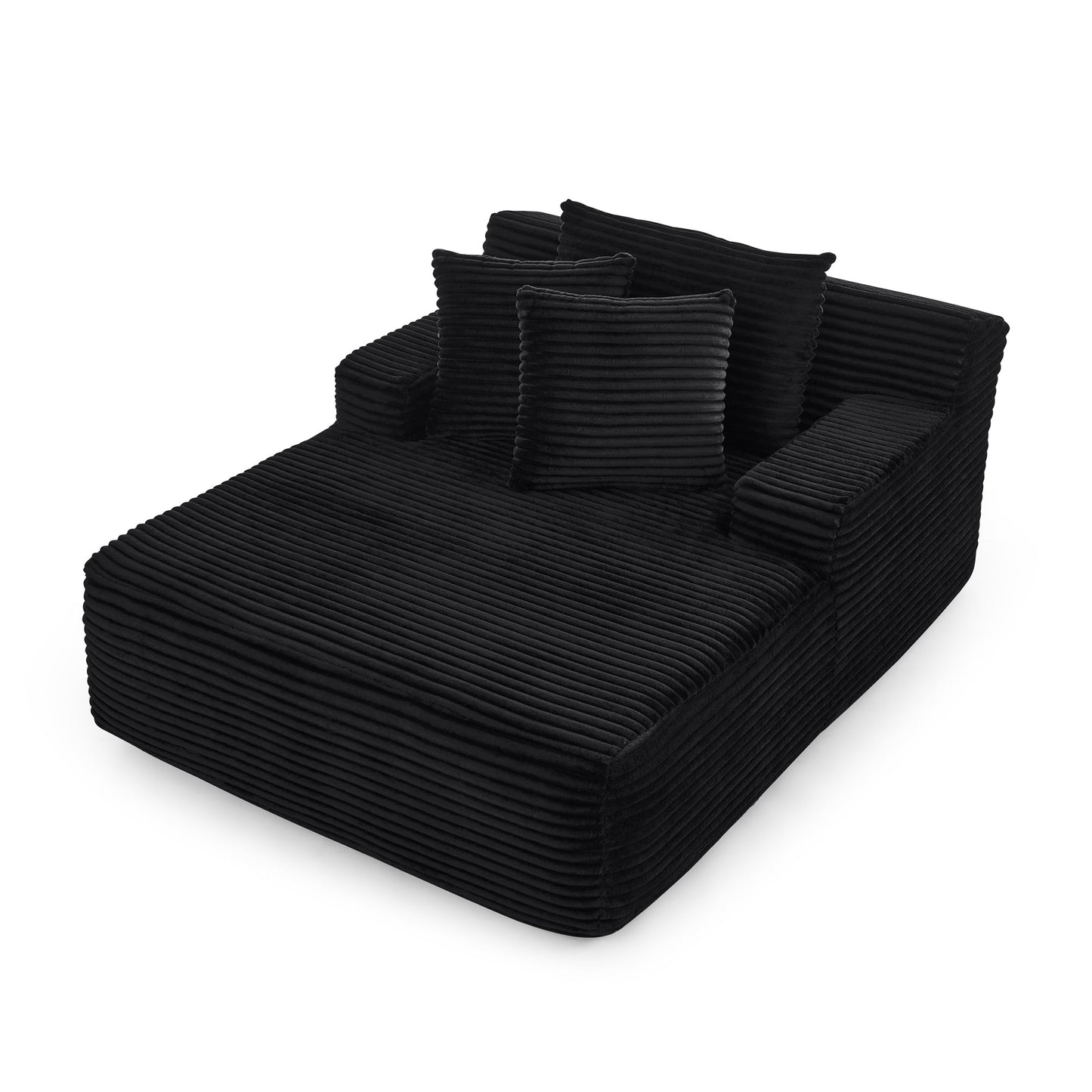 NEW Modern Black Velvet Fabric Single Lazy Sofa Lounge Chair