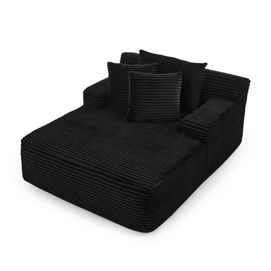 NEW Modern Black Velvet Fabric Single Lazy Sofa Lounge Chair