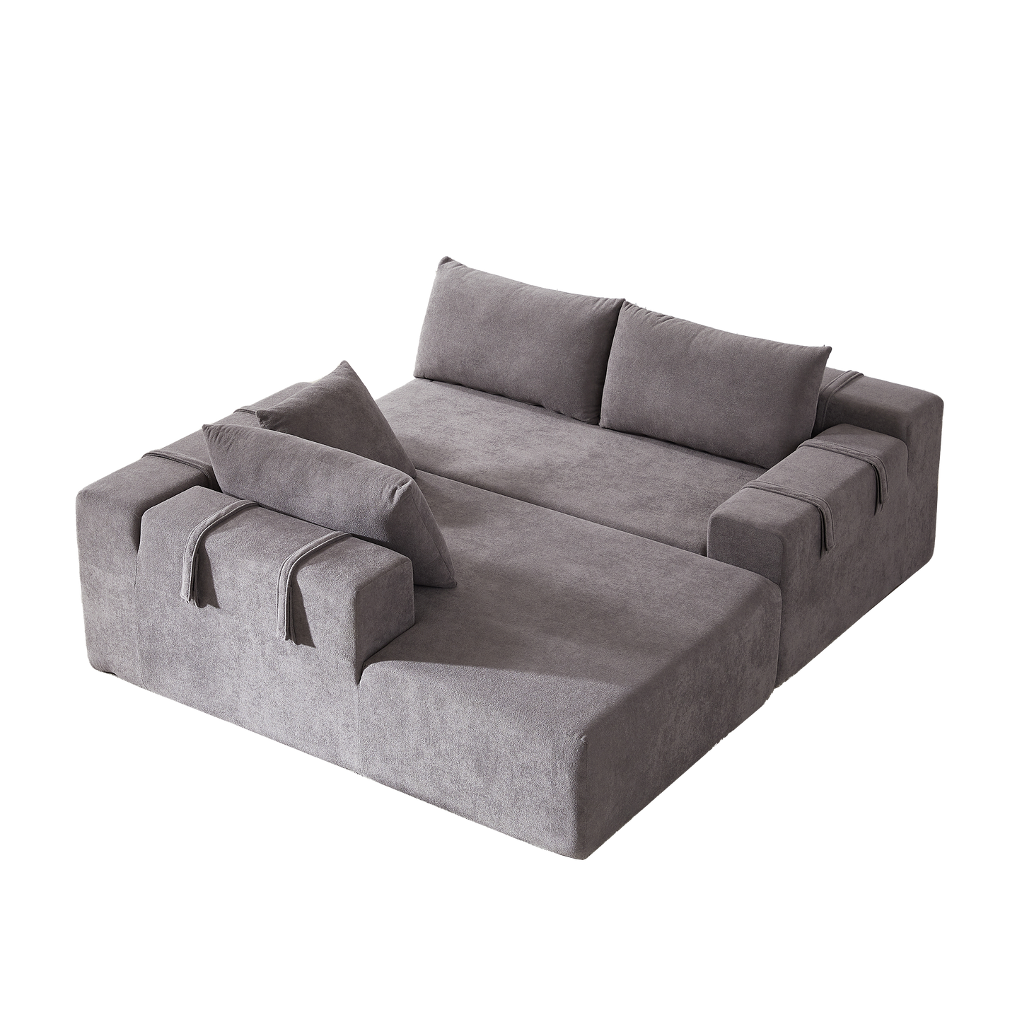 NEW Modern Chenille Upholstered Sectional Sofa Couch Set,Modular 108' L Shaped Sectional Living Room Sofa Set With 6 Pillows,Free Combination Sofa Couch for Living Room,Bedroom(Left Chaise)W834P240001
