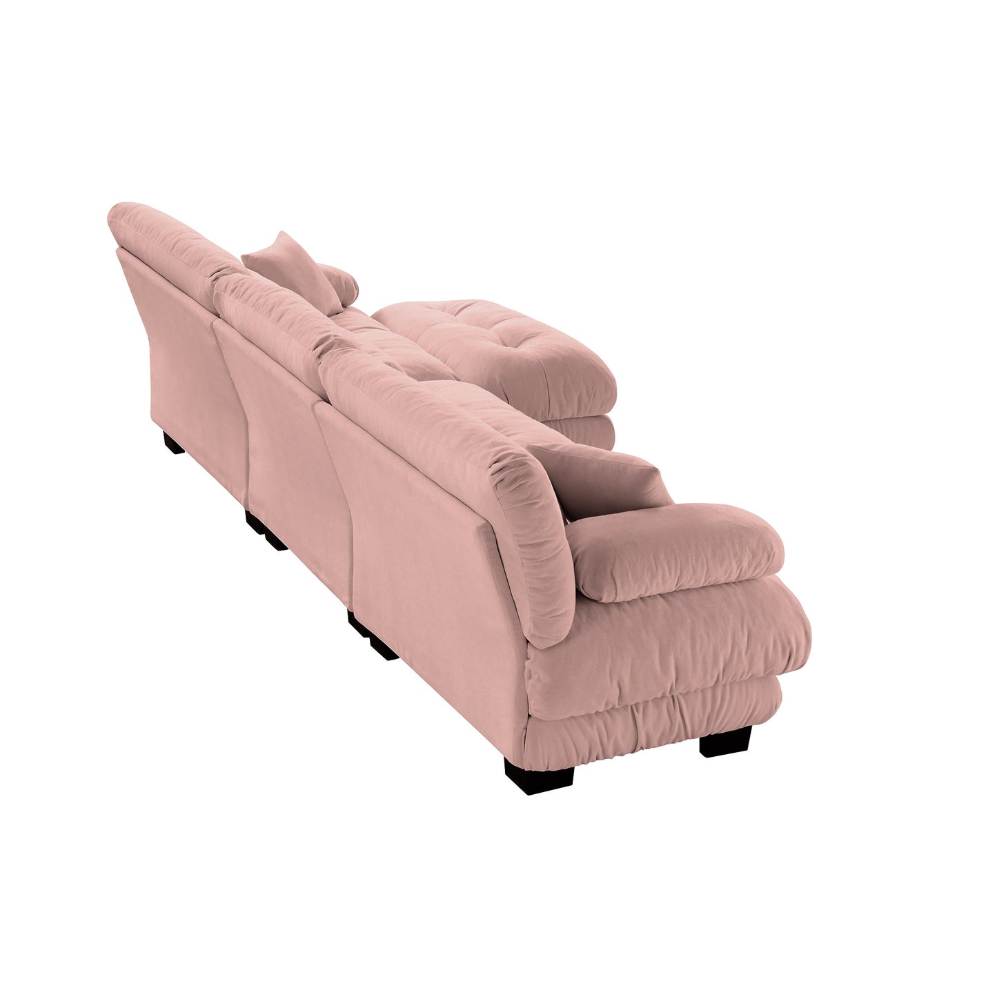 NEW Chenille Pink Luxury Modular Sectional Sofa Oversized L Shaped Cloud Deep Seat Couch with Convertible Ottoman