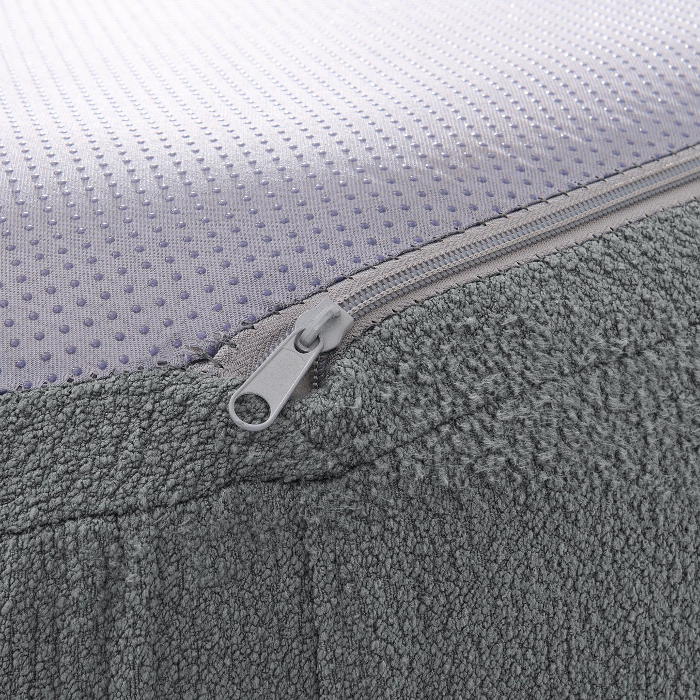 NEW Curved Modular Sectional Sofa in Lamb's Wool Fabric, Modern Minimalist Style, Compressed (No Assembly Required), Comfy for Living Room & Bedroom - Gray