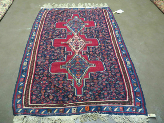 USED 4' X 5' Antique Handmade Turkish Wool Kilim Flat weave Rug Blanket Tribal