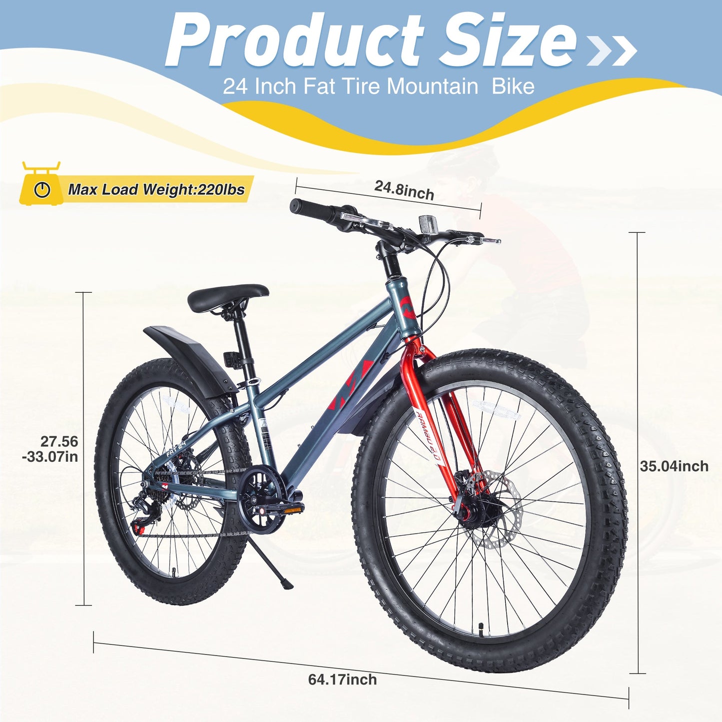 NEW Mountain Bike for Girls and Boys  Mountain 24 inch shimano 7-Speed bike