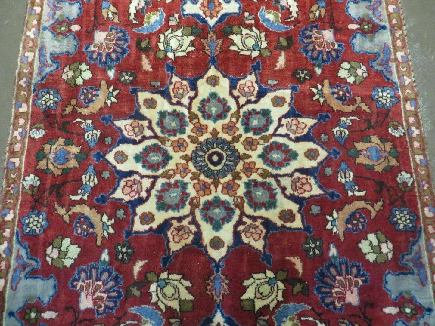 USED 4' X 6' Antique Handmade India Floral Oriental Wool Rug Vegetable Dyes #120