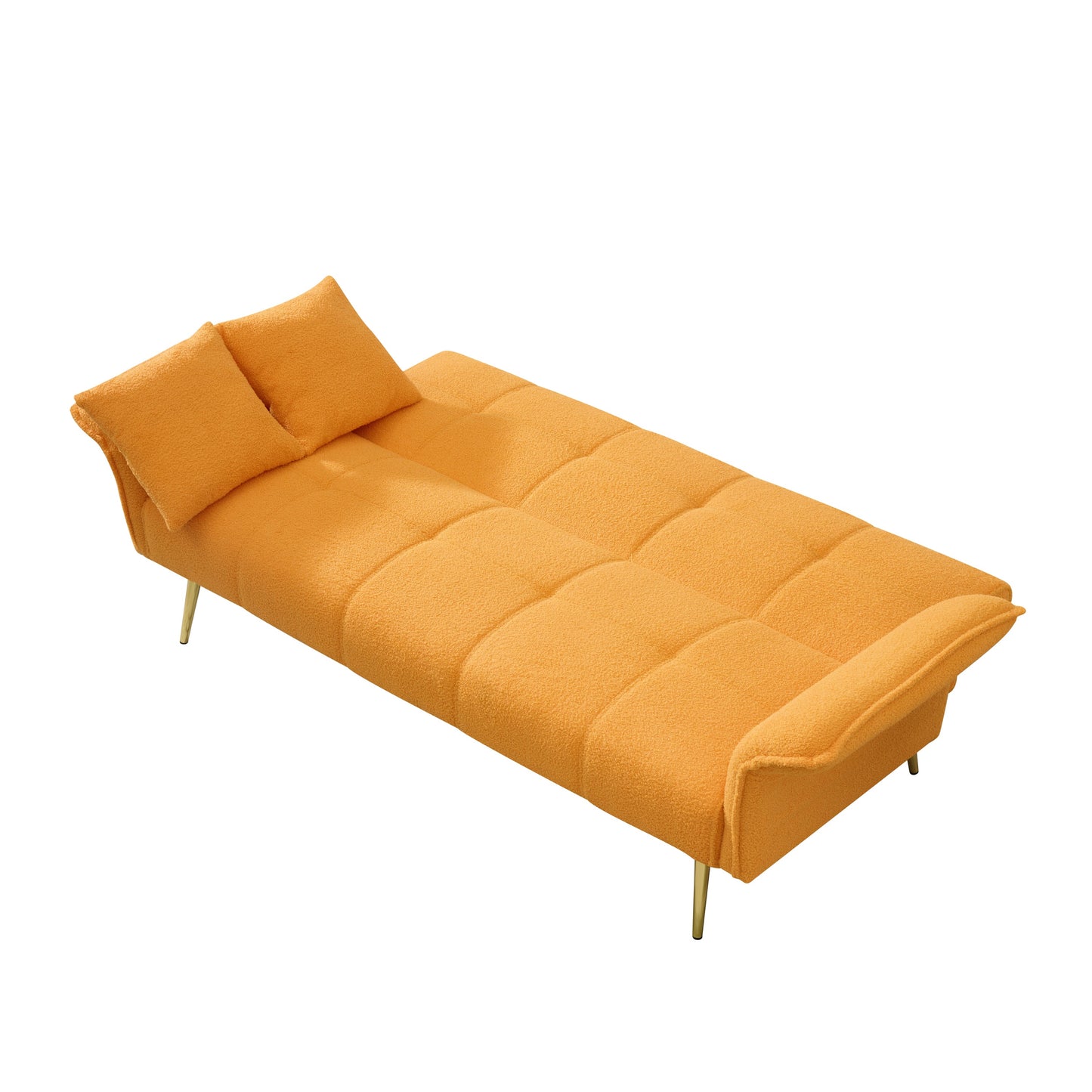 NEW 70-inch Modern Teddy Fleece Convertible Futon Sofa Bed with Adjustable Arms and Backrest