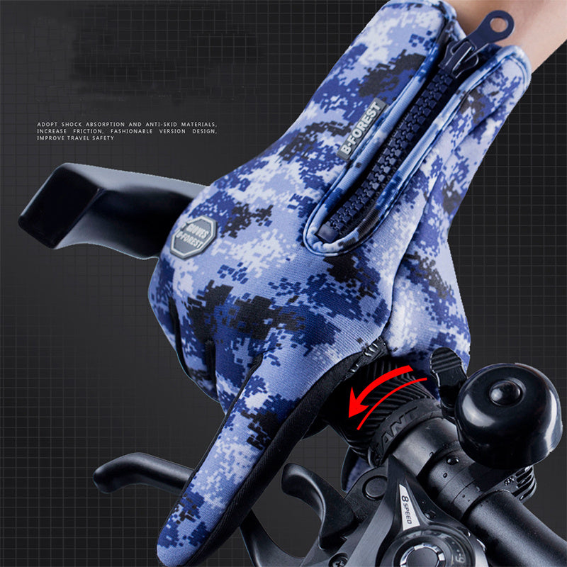 New Winter Gloves Touch Screen Riding Motorcycle Sliding Waterproof Sports Gloves With Fleece