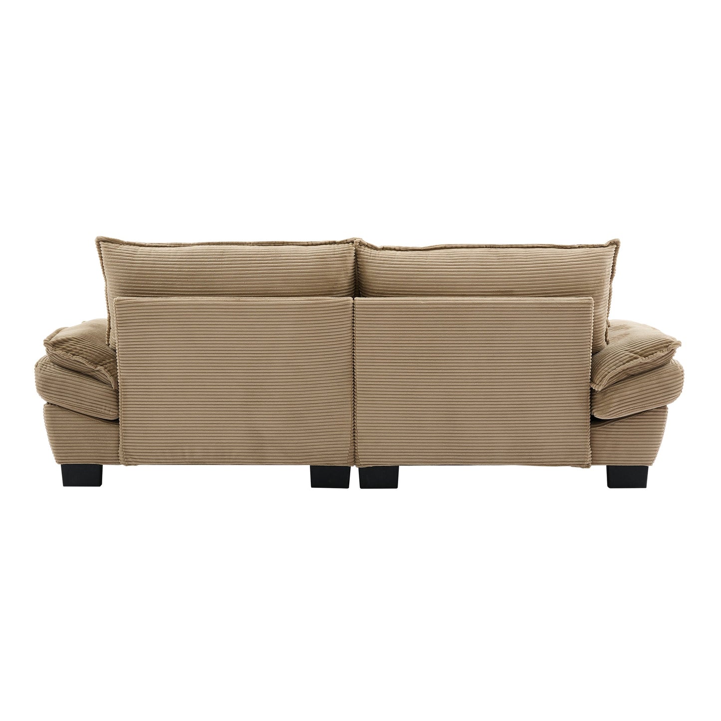 NEW Khaki Corduroy Sofa Sleeper Couch Loveseat with Pillows Comfy Upholstered Deep Seating