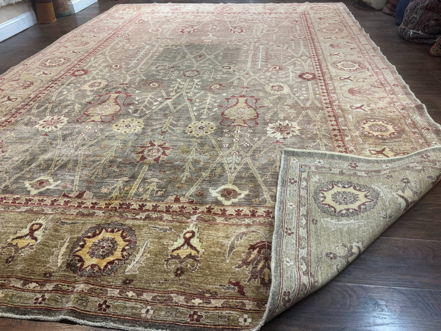 USED Pakistani Rug 10x14, Large Peshawar Chobi Carpet