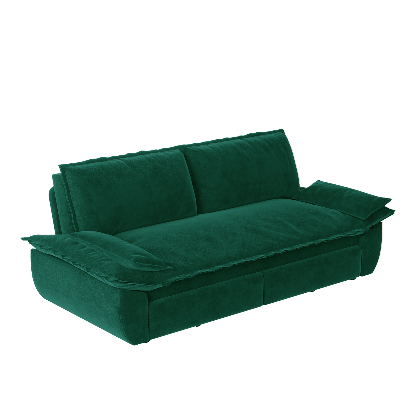 NEW Multi-Functional Green Velvet 3-in-1 Convertible 73.2' Queen Pull Out Sofa Bed Sleeper Couch