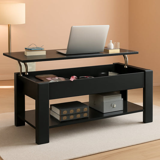 NEW Lift Top Coffee Table With Hidden Compartment 47.5 Inch