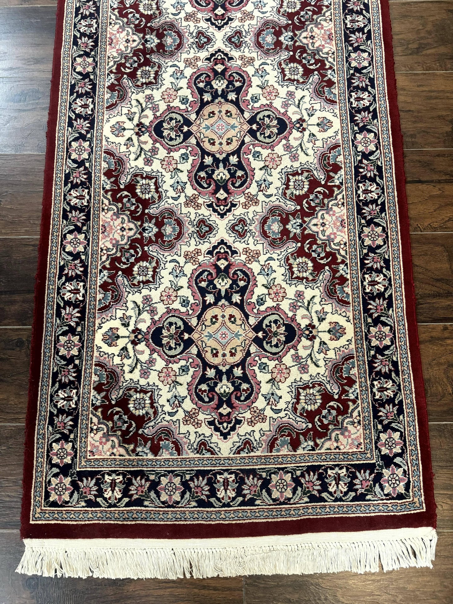 USED Sino Persian Runner Rug 2.7 x 8, Floral, Handmade, 250 KPSI