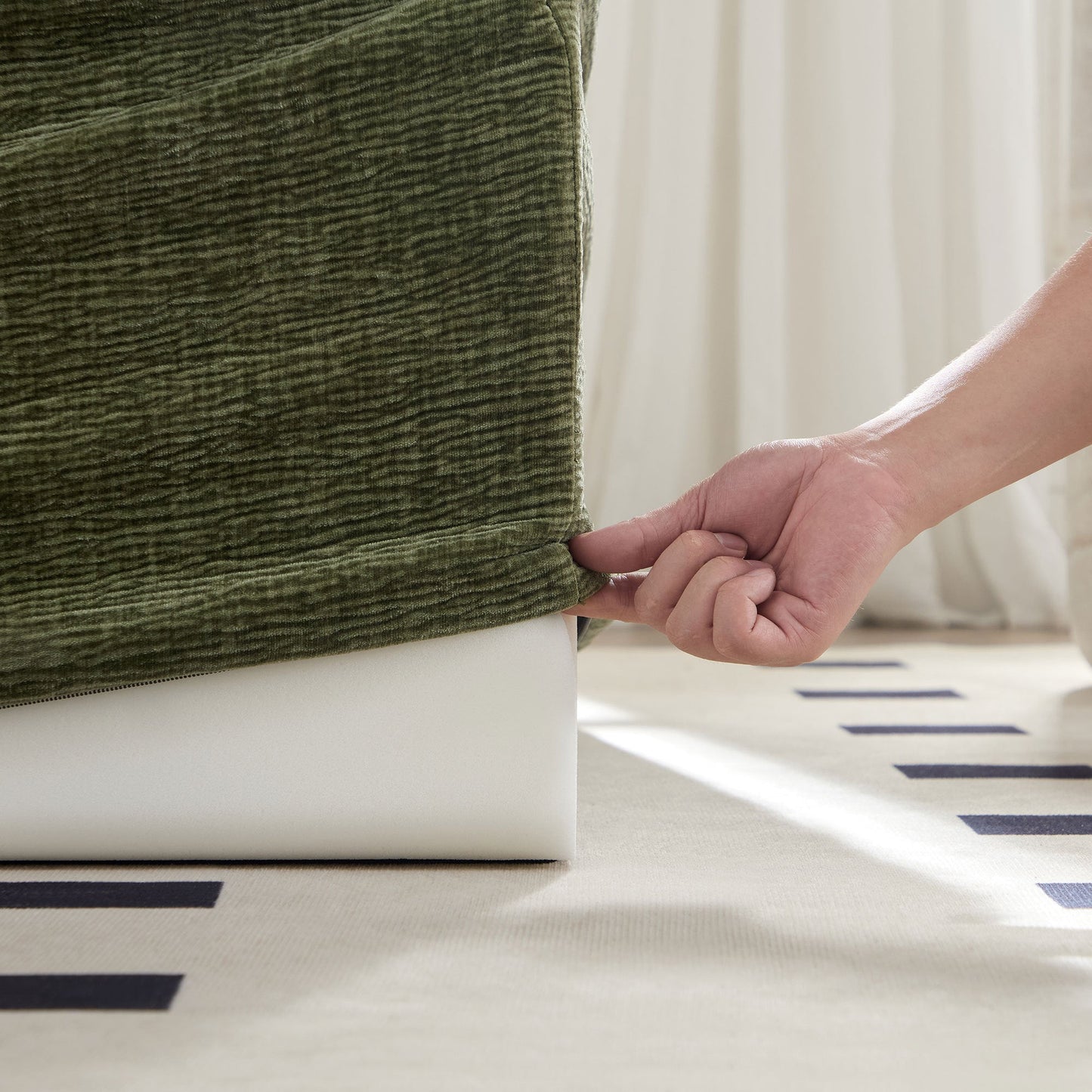 NEW Single Chair Sofa Lounge Chair With Backrest Fully Compressed Sofa Suitable For Living Room, Bedroom, Polyester,GREEN