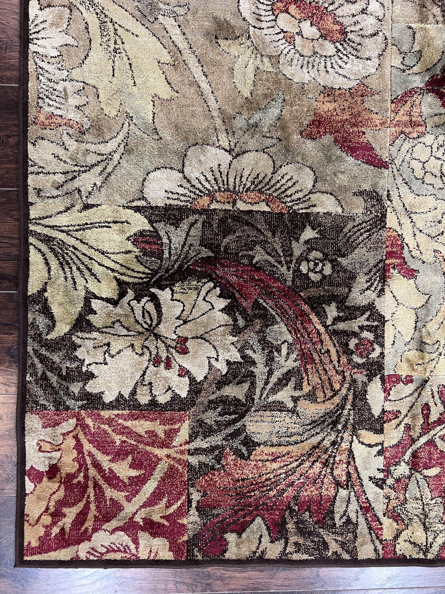 USED Modern Abstract Area Rug 5x7, Floral Design, Contemporary Carpet 5 x 7, Multicolor