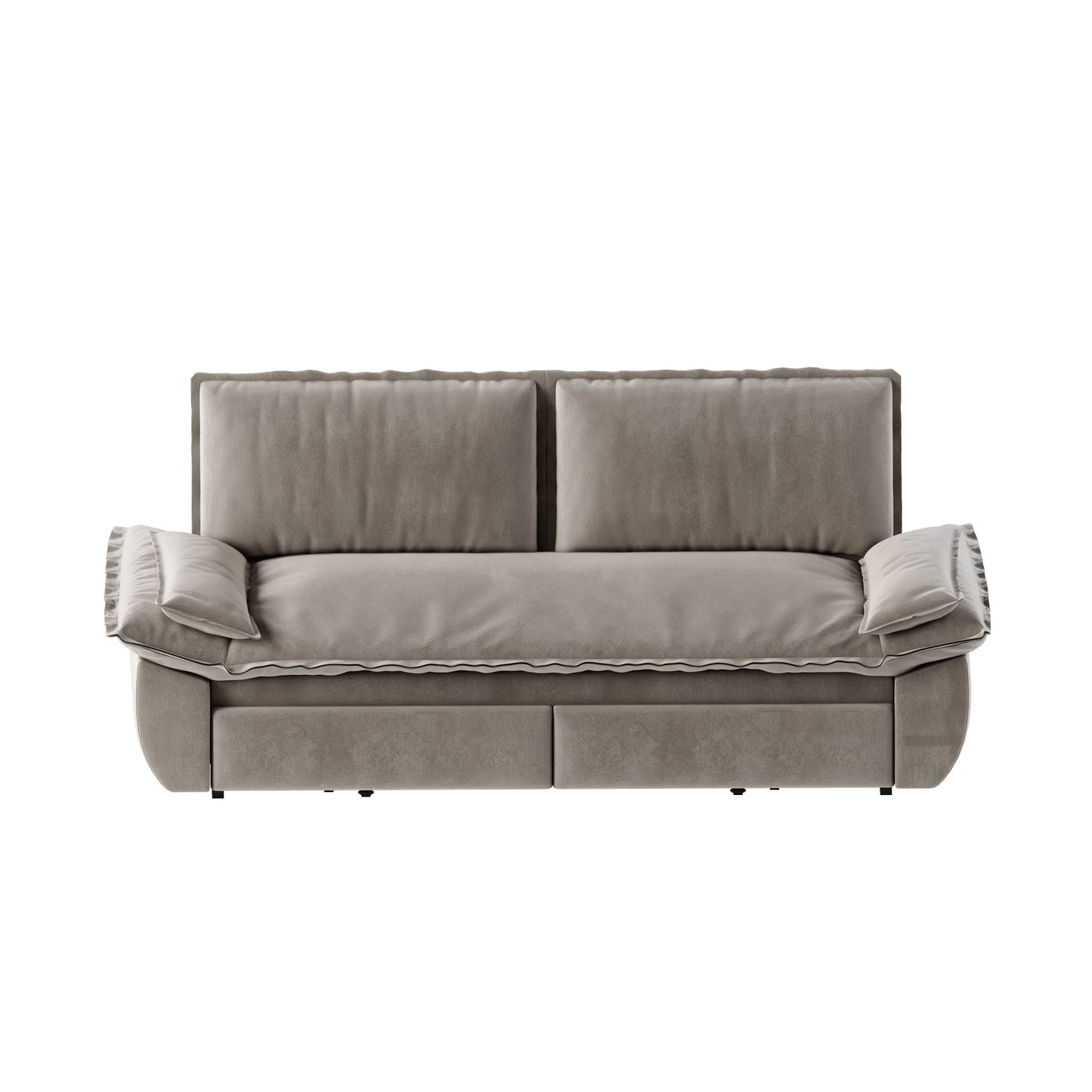 NEW Grey 73.2' Queen Pull Out Sofa Bed 3-in-1 Convertible Sleeper Sofa Multi-Functional Velvet Loveseat Bed